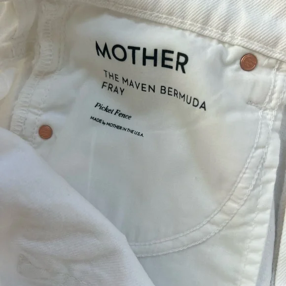 New MOTHER The Maven Bermuda Fray Shorts Sz 25 - Picture 5 of 12